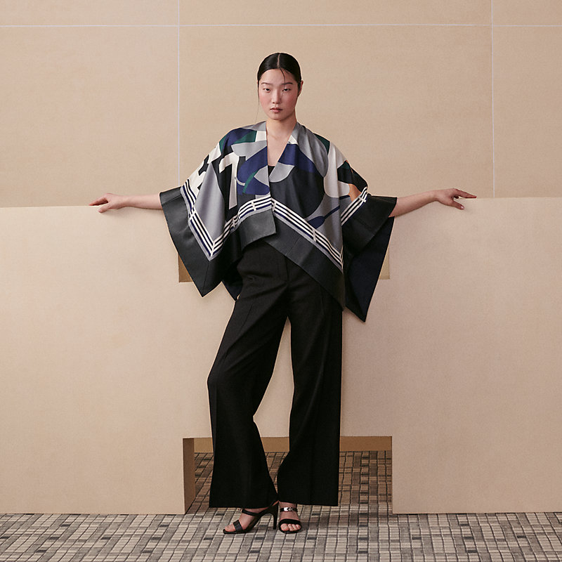 Casaque 18-3-7 cape - Blue | Hermès Macau SAR